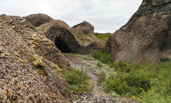 Basaltrotsen van Hljóðaklettar, Mývatn