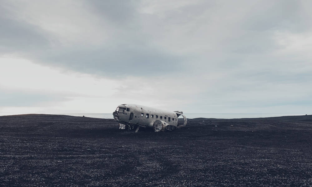 Het vliegtuigwrak bij Solheimasandur, IJsland