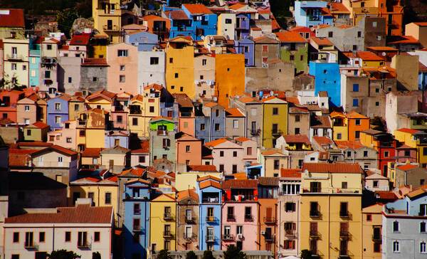 Kleurrijke huizen van Bosa