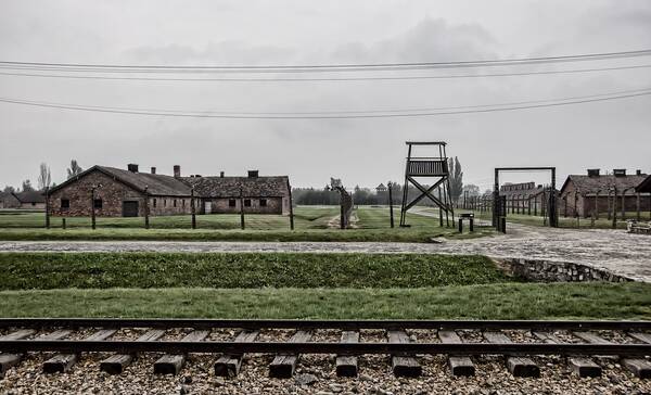 Uitzicht op Auschwitz-Birkenau