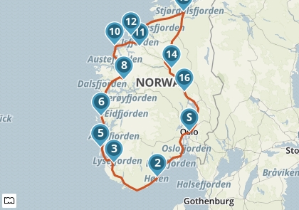 Voorbeeldreis: Noorse fjorden en valleien 