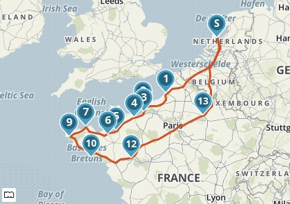 Voorbeeldreis: Langs de kust van Normandië & Bretagne